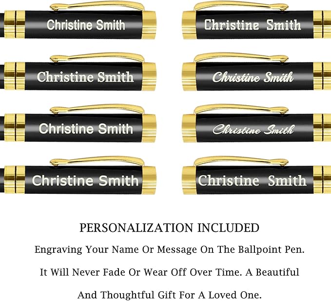 Amlion Personalized Pens Custom Engraved Pen with Name, Refillable Medium Refill, Personalized Gifts for Men Women-DeskLoop Office