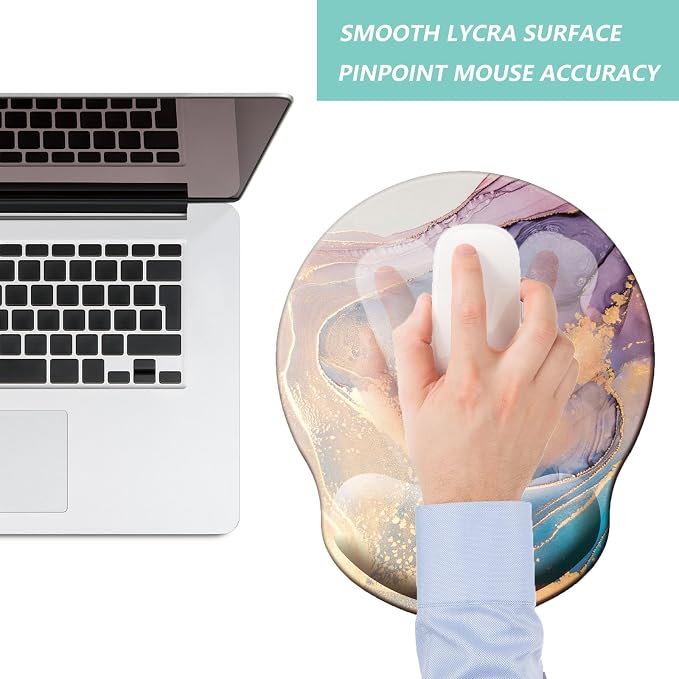 Mouse Pad with Wrist Support, Ergonomic Mouse Pad with Memory Foam Wrist Rest - Image 7