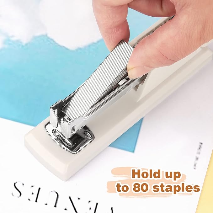 Tamaki Stapler, Office Stapler, Small Staplers for Desk, White-DeskLoop Office