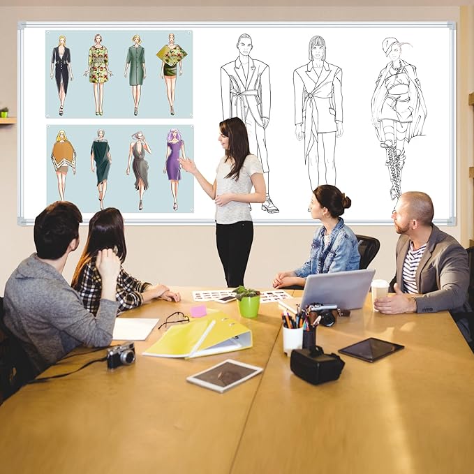 4'x8' WhiteBoard Magnetic Dry Erase White Board for Wall - Belgian Enamel Large WhiteBoard for Business, Education & Government - Durable Aluminum Frame Wall Mounted Whiteboards for Professionals-DeskLoop Office