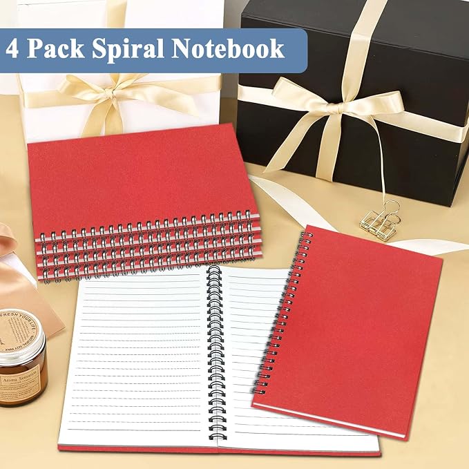 GINMLYDA 4Pack Small Spiral Notebook A5, 8.25x5.5” 120 Lined Pages Wide Ruled - Image 7