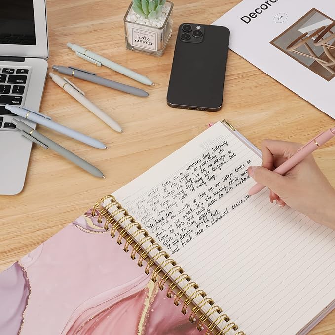 Ddaowanx Gel Pens, 6 Pcs 0.5mm Quick Dry Black Ink Pens Fine Point Smooth Writing Pens, Cute Office School Supplies Gifts for Women-DeskLoop Office