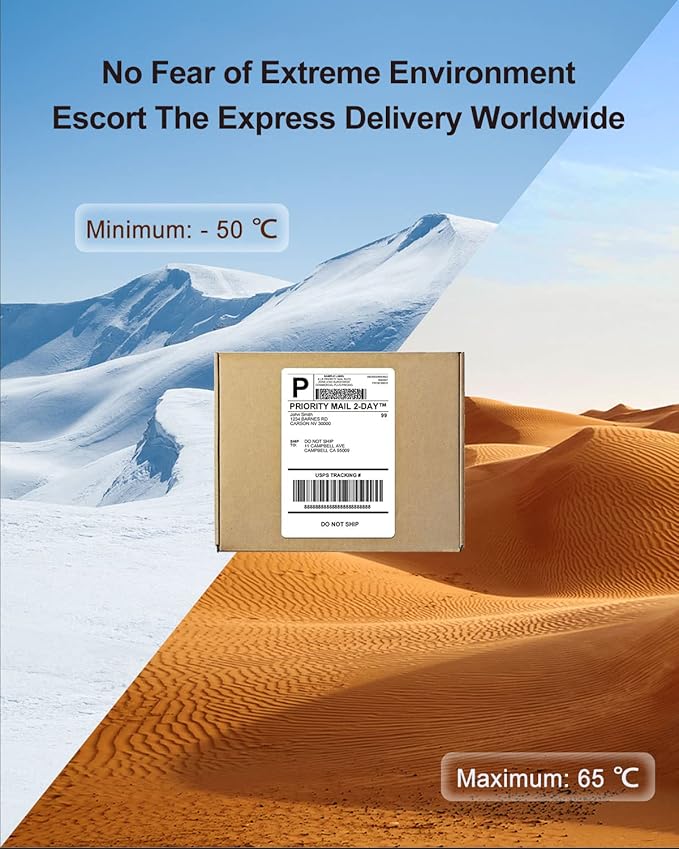 Phomemo 4x6 Shipping Labels, 500 PCS Fan-Fold Thermal Labels, Compatible with MUNBYN,JADENS,Nelko,Phomemo 241bt,243BT, D450BT,D520BT,2411BT Label Printer,Water/Oilproof Label Stickers for Address Mail-DeskLoop Office