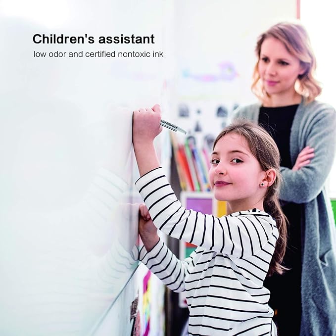 Volcanics Black Dry Erase Markers Low Odor Fine Whiteboard Markers Thin Box of 30-DeskLoop Office