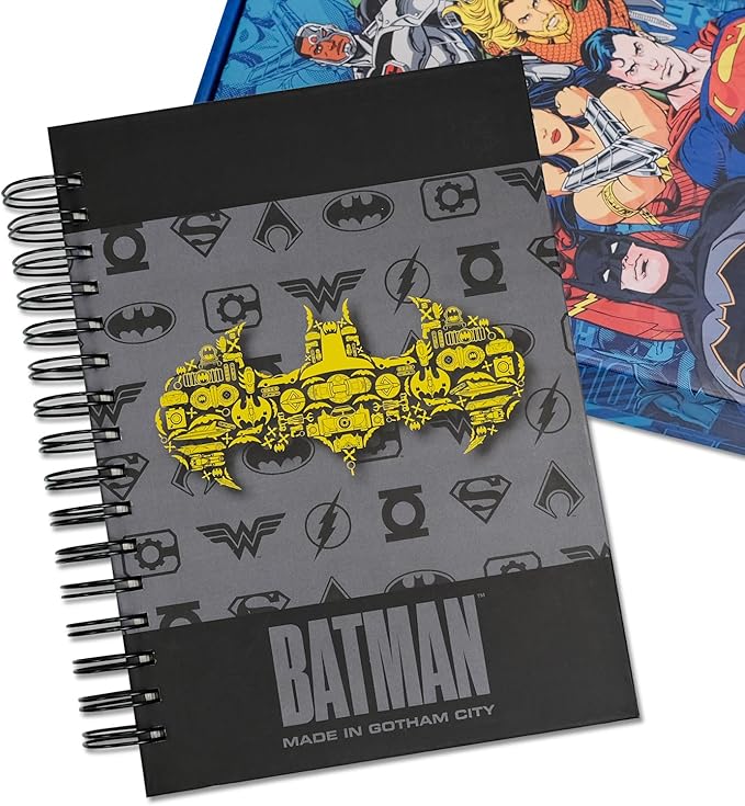 Hero Theme Academic Planner Notebook, Weekly Monthly Daily Agenda, Custom Date Organizer for Time Management, Spiral Bound Planner with Colorful Tabs,Datebooks for Student, Workers (Black and Grey)-DeskLoop Office