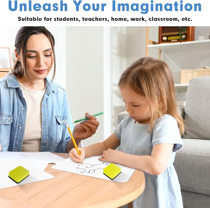 Dry Erase Lapboards, HERKKA 25 Pack Double Sided Small Dry Erase Whiteboards 9 x 12.5 Inch with 25 Erasers, Small Dry Erase Boards for Classroom Teacher Supplies, Personal White Boards for Students-DeskLoop Office