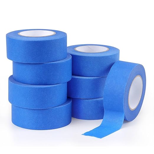 Blue Masking Tape 1 Inch X 20 Yards, 8 Rolls, 160 Yards in Total, Masking Tape for DIY Artist Craft Arts, Decoration, Drafting-DeskLoop Office