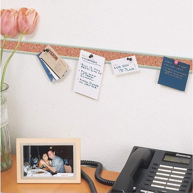 Quartet Bulletin Bar Strip, Cork Board, 36" x 1", Classroom, Office, Cubicle, Aluminum Frame (2005)