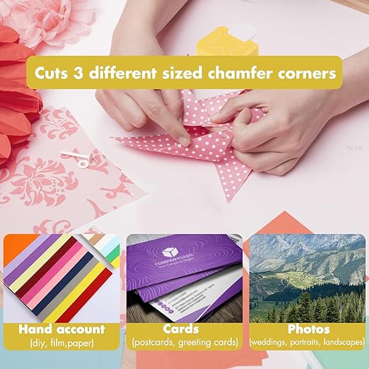 3 in 1 Diagonal Corner Punch, 3 Way Corner Paper Punch for Paper Crafts, Journals, Greeting Cards, Postcards, DIY Projects, Invitations Cards, Gift Tags, and Scrapbooking-DeskLoop Office