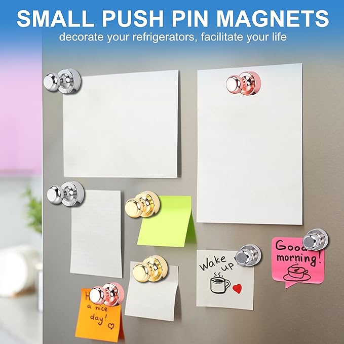 LOVIMAG Small Magnets for Cruise Ship Essentials, Cruise Magnets for Door Decoration, 4 Assorted Color Push Pins Neodymium Magnets for Cruise Cabins, Kitchen, Locker or Office Accessories-16 Pcs-DeskLoop Office