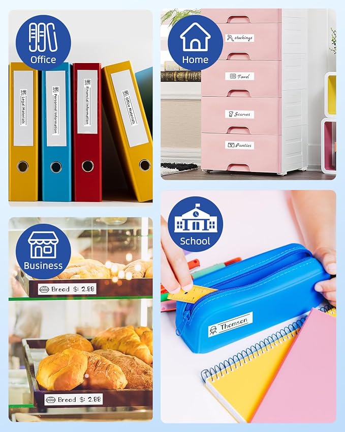 Airmall Replace for Brother Label Maker Tape TZe-231 TZe TZ Tape 12mm 0.47 Inch Laminated White TZe231 Black on White Compatible with Brother P-Touch 1/2" PT-D210 D220 H110 D400 D410 1280, 10-Pack-DeskLoop Office