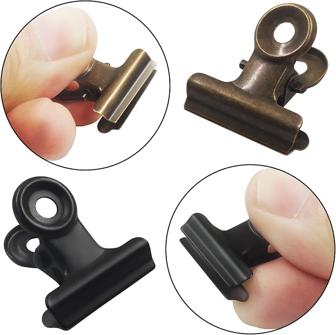 40 Pack Antique Muiticolor Bulldog Clips - 22mm Small Metal Paper Clips Clamps - Image 5