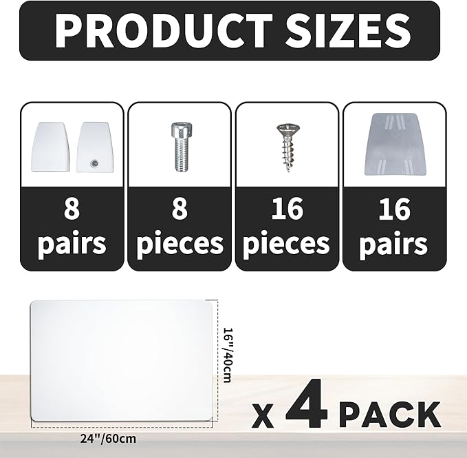 Nisorpa 4PCS Desk Dividers Privacy Desk Panel,Frosted Acrylic Partitions with Clips,Classroom Privacy Shield for Student Desks Protective Noise and Visual Guard for Office,School - 23.6 "L X 15.8 "W-DeskLoop Office