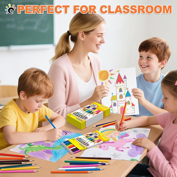 Colored Pencils Bulk 432 Count, Pre-Sharpened Color Pencils for Kids and Adults, 32 Packs Color Pencil Set 12 Colors, Bulk Art Supplies for Teachers, Back to School Supplies, Classroom Prizes-DeskLoop Office
