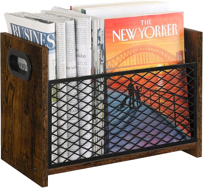 YINMIT Magazine Holder, Magazine Rack Floor, Magazine Storage Basket, File Holder Organizer, Folder Organizer for Magazines, Books, Newspapers, Tablets (Medium)-DeskLoop Office