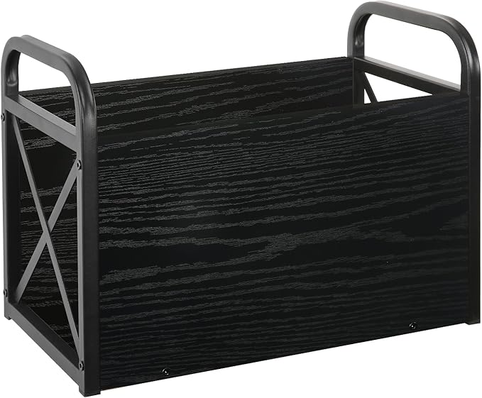 YINMIT Magazine Holder, Magazine Rack Floor, Magazine Storage Basket, Folder Organizer Bin for Books, Newspapers, Tablets (Black)-DeskLoop Office