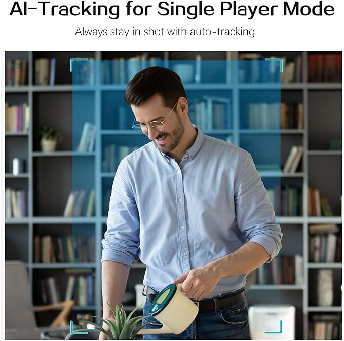 Angetube AI Webcam for PC - 1080p/2K@60FPS HD Web Camera with Remote Control, 8X Digital Zoom Webcam, Privacy Cover, TOF Auto Focus, HDR, USB 3.0 Web Cam Work with Zoom, Skype,Teams, Windows,Mac-DeskLoop Office
