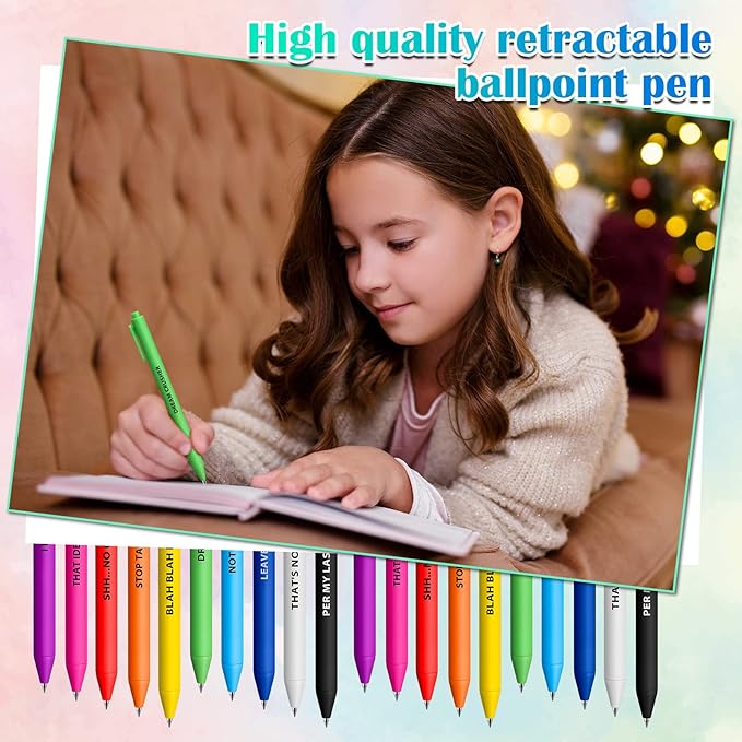 Epakh 50 Pcs Funny Pens Inspirational School Pens Bulk Positive Motivational Quotes on Ballpoint, Black Ink Pen for Adults Back to Schools Gift from Teacher(Optimisti,Bright Colors)-DeskLoop Office