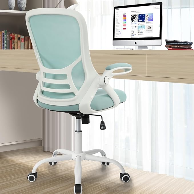 HYLONE Office Chair Ergonomic Desk Chair with Adjustable Armrests, Mesh Executive Chair, Home Office Computer Chairs for Long Hours(Blue)-DeskLoop Office