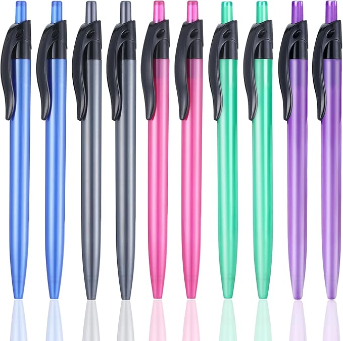 Yuxingrong Retractable Black Ballpoint Pen for Smooth Writing 1.0mm Medium Pack of 100, click pens with comfort grip, Idea for Journaling, Planner, Note Taking-DeskLoop Office