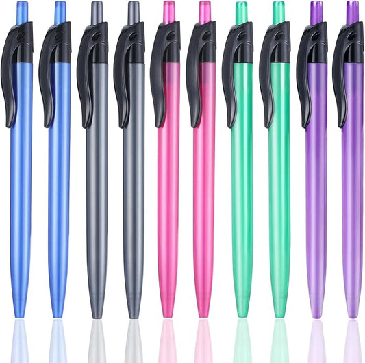 Yuxingrong Retractable Black Ballpoint Pen for Smooth Writing 1.0mm Medium Pack of 100, click pens with comfort grip, Idea for Journaling, Planner, Note Taking-DeskLoop Office