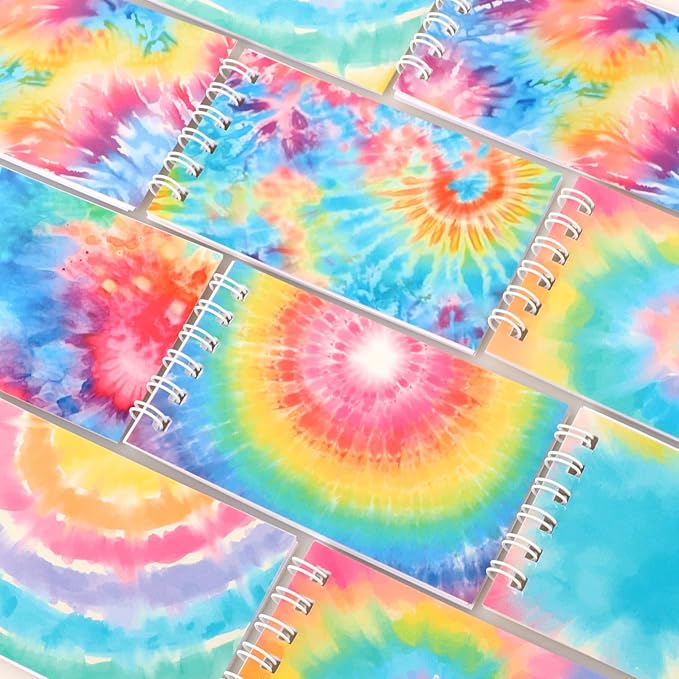 Hooqict 24 Pack Mini Tie Dye Notepads Multicolor Pocket Notebooks Small Spiral - Image 8