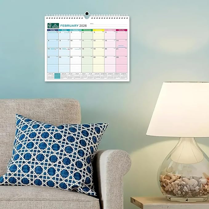 BOCT Wall Calendar 2025-2026 - Includes July 2025 to December 2026-18 Monthly Daily Planner 13 x 9.6 Inches, Julian Dates for New Year Christmas Gifts-DeskLoop Office