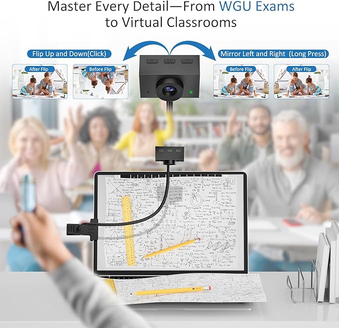 Webcam 1080P for PC, Eye Contact Webcam for Desktop Computer (Grey)-DeskLoop Office