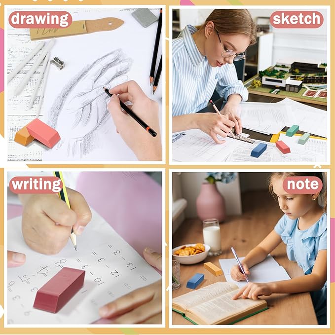 150 Pcs Boho Classroom Decor Erasers Bulk Colorful Pencils Erasers for Students Artists Drawing Writing for School College Classroom Home Office Supplies-DeskLoop Office