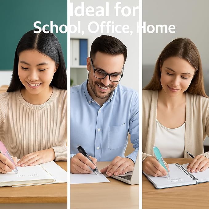 10 PCS Correction Tape Pens White-Out Applicator with Protective Cover, Smooth Ink Tape, Aesthetic Pen Design for School & Office Supplies (Retractable & Refillable)-DeskLoop Office