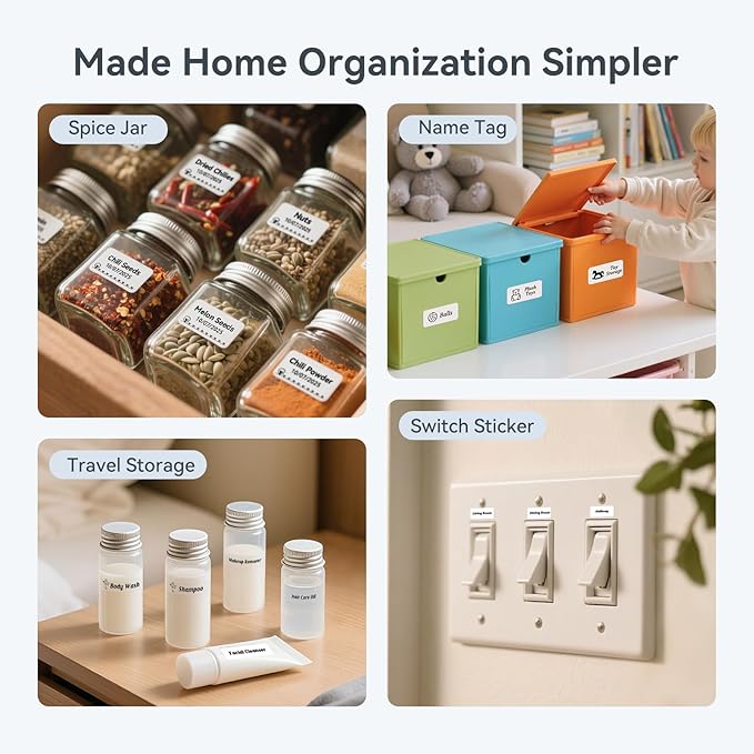 NIIMBOT D110 Upgraded Version Mini Label Maker Machine with Tape, Portable Bluetooth Thermal Printer, Sticker Labeler with Multiple Templates for Office Organization Home Kitchen School, Blue-DeskLoop Office