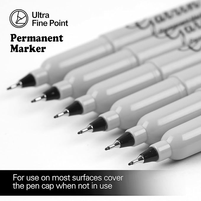 Ultra Fine Point Black Permanent Markers, 36 Pack Ultra Fine Point Black Permanent Marker set, Works on paper, Plastic, Stone, Glass, Metal-DeskLoop Office