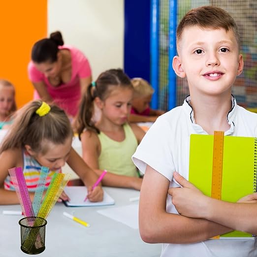 180 Pack 12-Inch Plastic Rulers Bulk, Plastic Ruler, Colored Transparent Ruler with Dual-Scale Measurement, Easy to Store, for Home, or Office and, Practical Use by KUKLIPJIM-DeskLoop Office