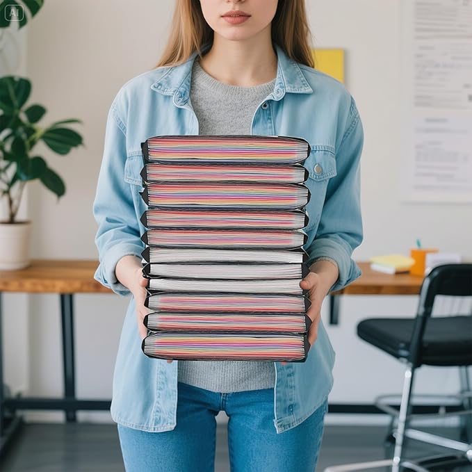 14 PCS Office Accordion File Organizer Bulk - 13 Pocket Plastics Expanding Folder with Tabs - Letter Size Loose Paper Folder for Work School Home, Student Teacher-DeskLoop Office