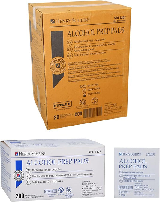 Large Alcohol Prep Pads (Case of 20 Boxes, 4,000 Total) – 70% Isopropyl Alcohol Wipes, Individually Wrapped – 2-Ply, Textured – Skin Prep Alcohol Swabs – Sterile Pads-DeskLoop Office