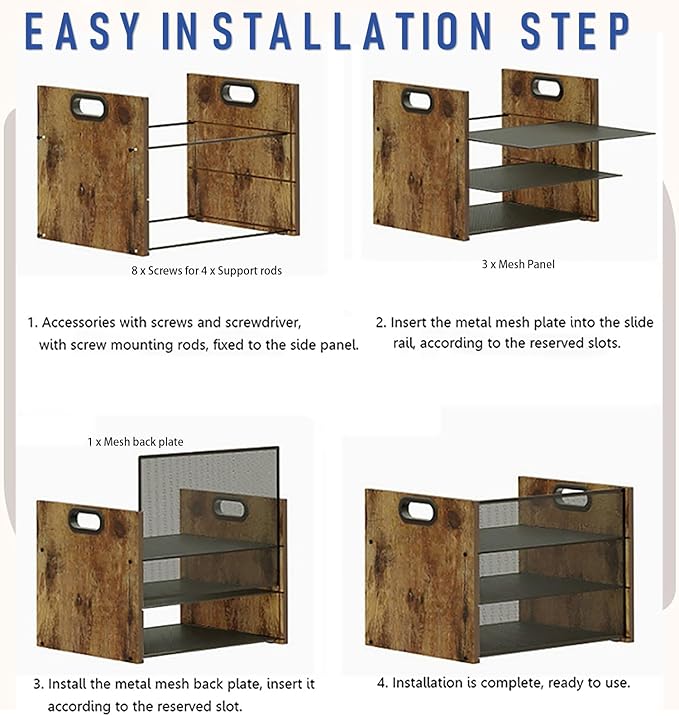 Wood Desk Organizer - 3-Tier Desktop File Organizer, Wooden Paper Tray, Office Desk Organzier and Accessories for Papers, Mail, Notebooks, Stationery-DeskLoop Office