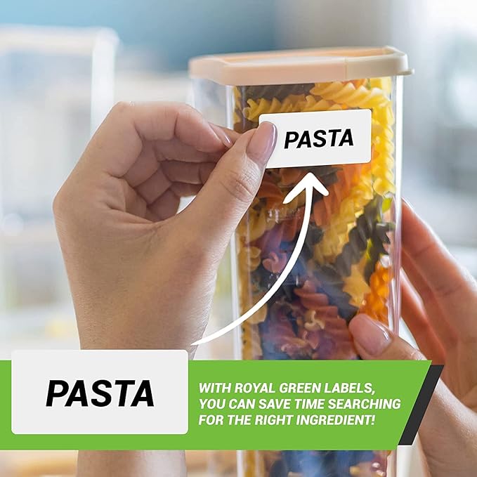 Purple Sticker Label Rolls 1.57" x 0.75", 5 Rolls- 2500-Pack, Rectangular Easy Write Labels 40mmx19mm by Royal Green-DeskLoop Office