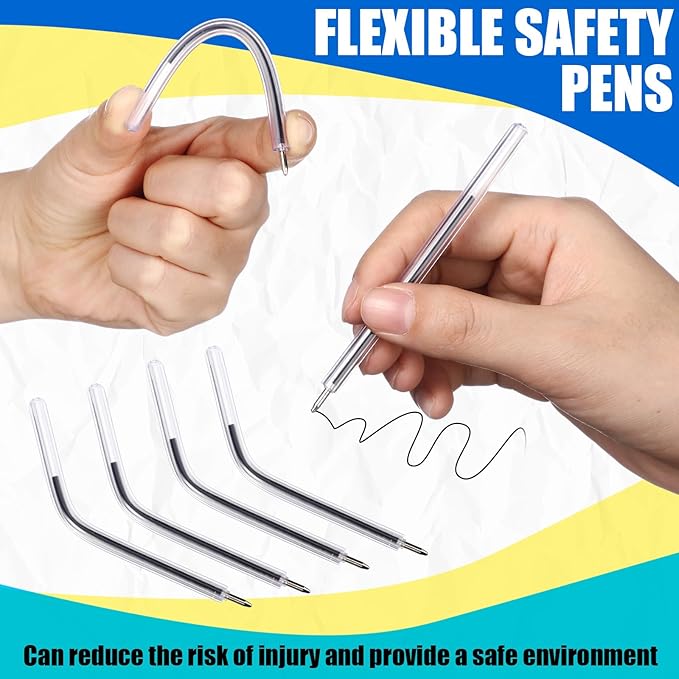 120 Pcs Safety Pens 3.8 Inches Flexible Non-lethal Writing Pens for Mental Health Hospitals and Prisons-DeskLoop Office