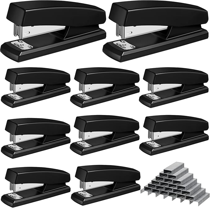 Marspark 10 Pcs Stapler for Desk Office Staplers Bulk with 6000 Staples 25 Sheet Capacity for School Office-DeskLoop Office