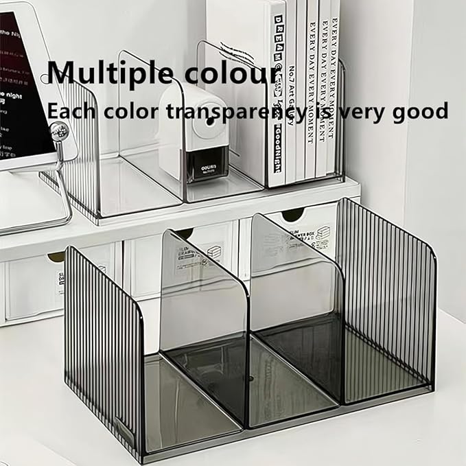 Acrylic Desk File Organizer,Office desktop Folder Mail Organizer,Letter Book record Magazine Holder (gray 2 Pack)-DeskLoop Office
