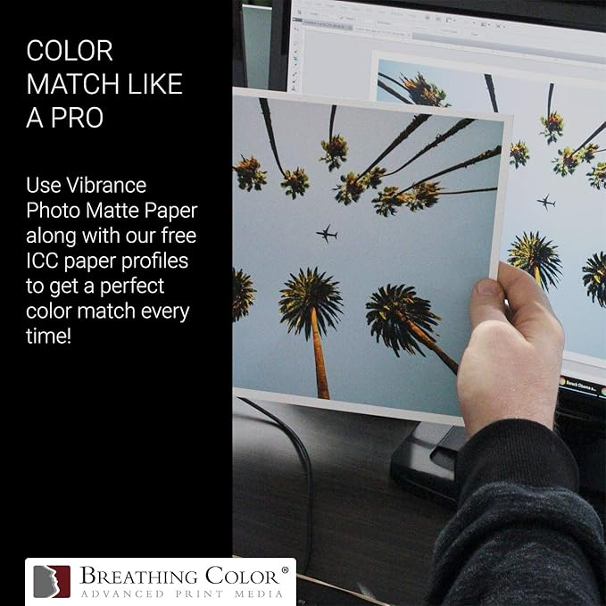 Vibrance Matte Photo Printer Paper 12 mil 230 gsm Matte Finish Premium Photo Paper Roll on 3in Core 36 inches x 100 ft Works with Most Inkjet Printer Professional Makes and Models Like Epson Canon HP-DeskLoop Office