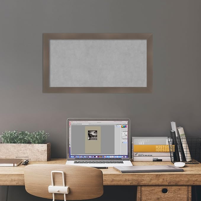 Amanti Art Grey Framed Magnetic Board 14x26 Small Vision Board - Image 6