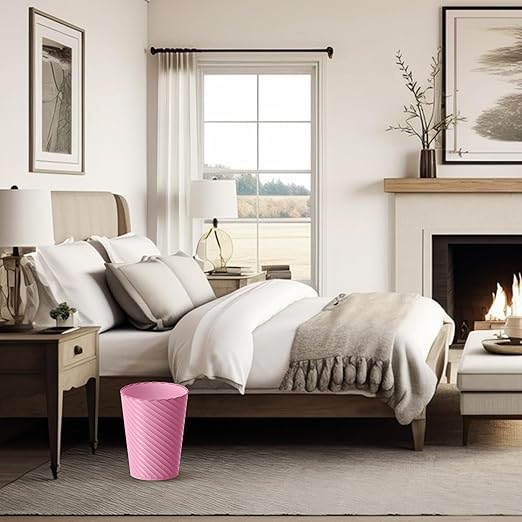 Bathroom Trash Can, 3 Pack 1.8 Gallons Small Trash Can with Trash Bags, Bathroom Garbage Can, Plastic Trash Bin, Round Waste Basket for Bedroom, Office, Compact Space (Pink Purple Green)-DeskLoop Office