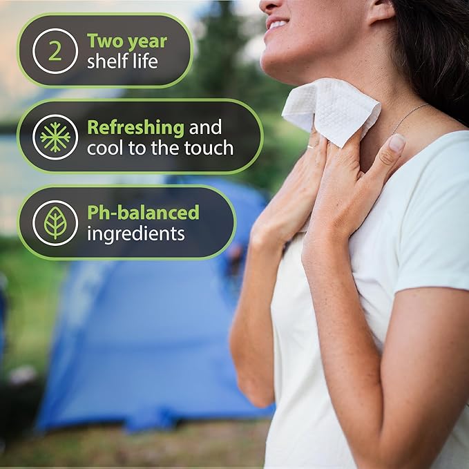 Alcala Deodorizing Body Wipes Individual Shower Wipes 100% Pure Biodegradable Bamboo Wet Wipes with Aloe Tea Tree Adult Body Wipes for Women & Men Ideal for Camping Hiking, Hospitals & Gym (30 Pack)-DeskLoop Office