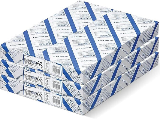 Kokuyo A3 (11.7 in x 16.5 inches) KB Paper, 3 Ream (1500 Sheets), 80 Bright - Perfect for Engineering technical drawings - FSC Certified, Japan Import (KB-38N)-DeskLoop Office