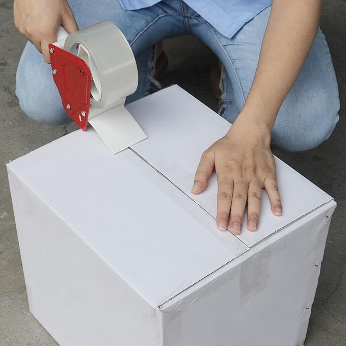 BOMEI PACK Heavy Duty Packaging Tape Dispenser, 2 Inch Tape Gun with Clear Tape, 1 Dispenser + 2 Rolls-DeskLoop Office