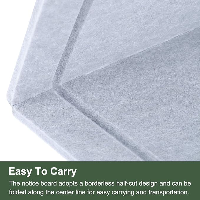 YOKIVE Felt Bulletin Board, 48 x 36 -Inch Foldable Decorative Pin Board Self Adhesive Felt Cork Board with 20 Pushpins, Great for Wall, Photo Display, Paste Note, Schedule(Light Gray)-DeskLoop Office