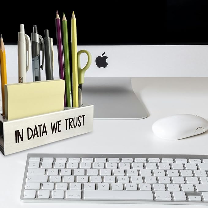 In Data We Trust Pen Holder, Data Analyst Scientist Graduation Gifts Desk Decor Stainless Steel Pencil Holders WCC60-DeskLoop Office
