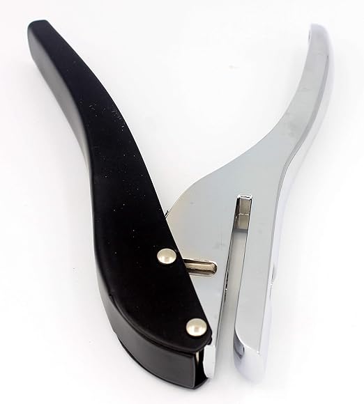 Metal Silver Hand-held 5/16 inch 8mm Round Heavy Duty Single Circle Hole Punch for ID Cards PVC Cards Badge Photos-DeskLoop Office