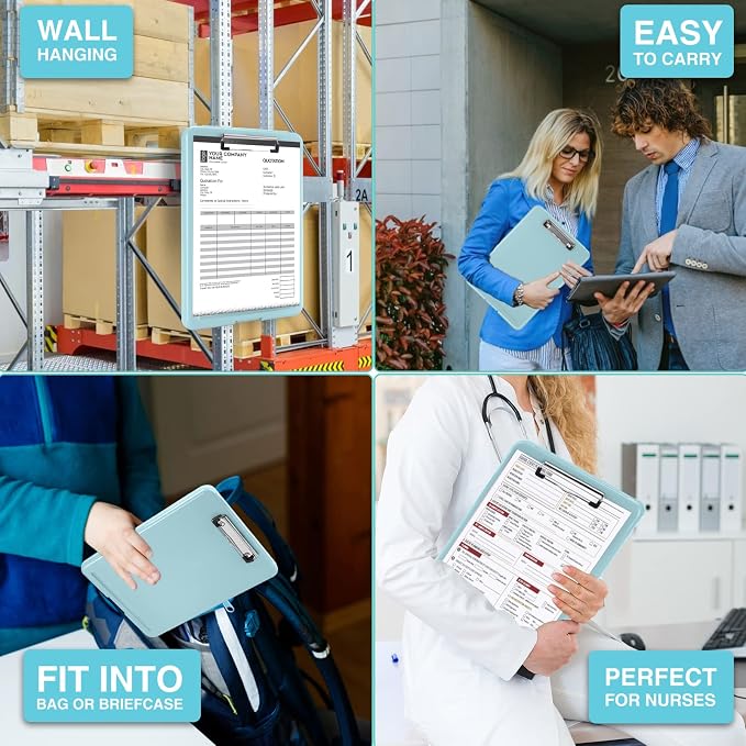 Sooez Clipboard with Storage, Plastic Storage Clipboards with Low Profile Clip - Image 7